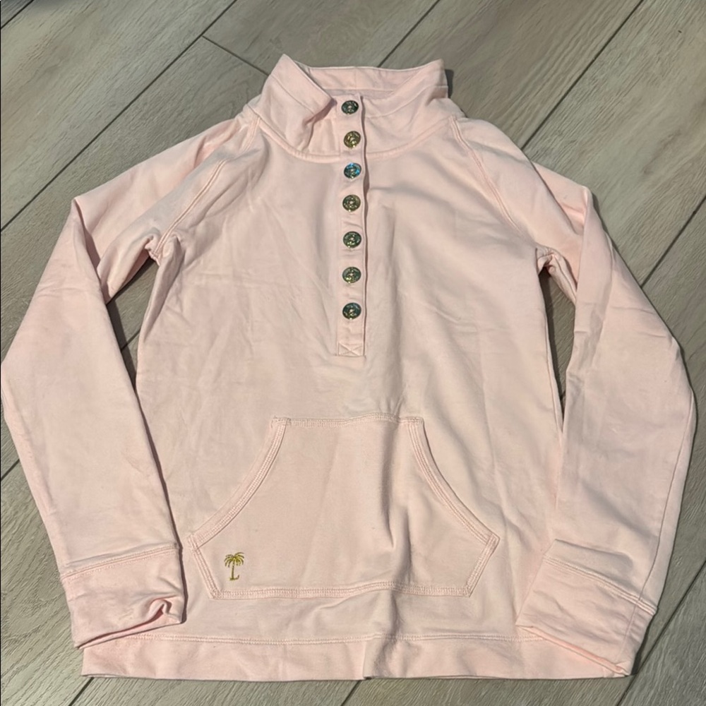 Lilly Pulitzer Pink Sweatshirt with Button Detail Size XS